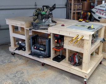 Mitre Saw Table Saw Workbench Plans Etsy Canada
