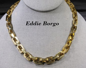 Eddie Borgo Linked Chain Necklace, Gold Plated, Handmade Vintage Jewelry