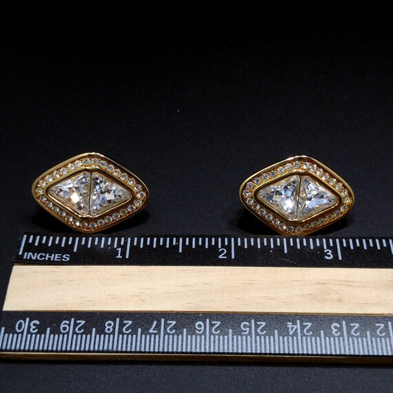 Swarovski Clear Crystal Rhinestone Earrings, Gold… - image 7
