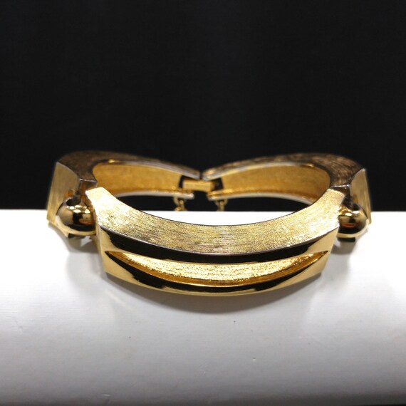 Monet Modern Mid-Century Bracelet, Gold Plated, 1… - image 9