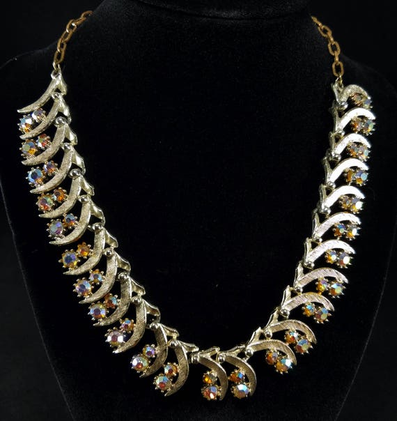 ART Arthur Pepper Rhinestone Necklace, Aurora Bor… - image 9