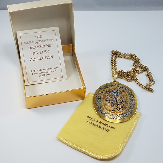 Reed \u0026 Barton Damascene Necklace Floral 