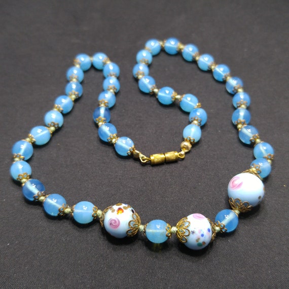 Vintage Murano Bead Hand Knotted Necklace, Three … - image 6