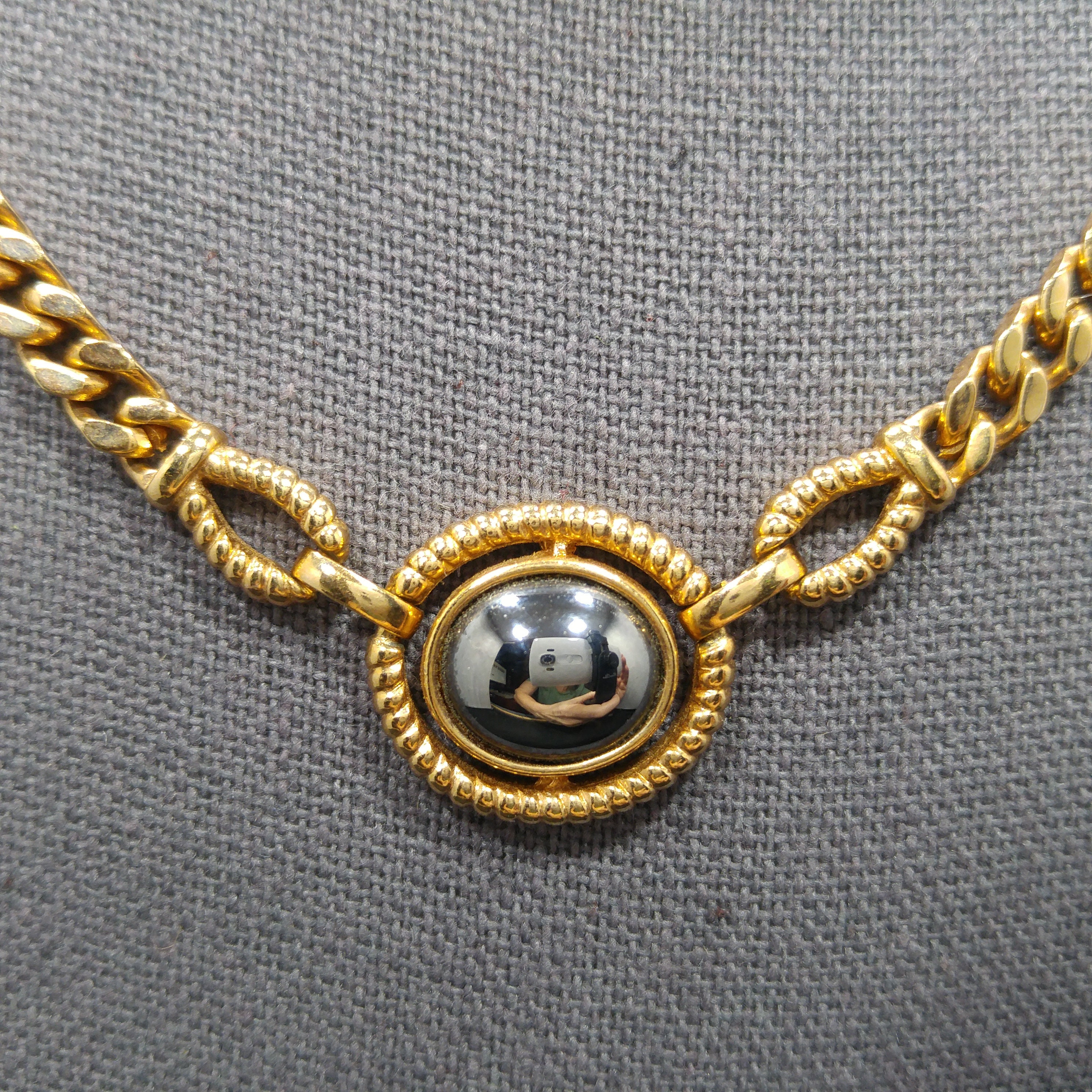 LOUIS FERAUD PARIS Gold- tone and Hematite Necklace and Earring Set -  Amazing Adornments