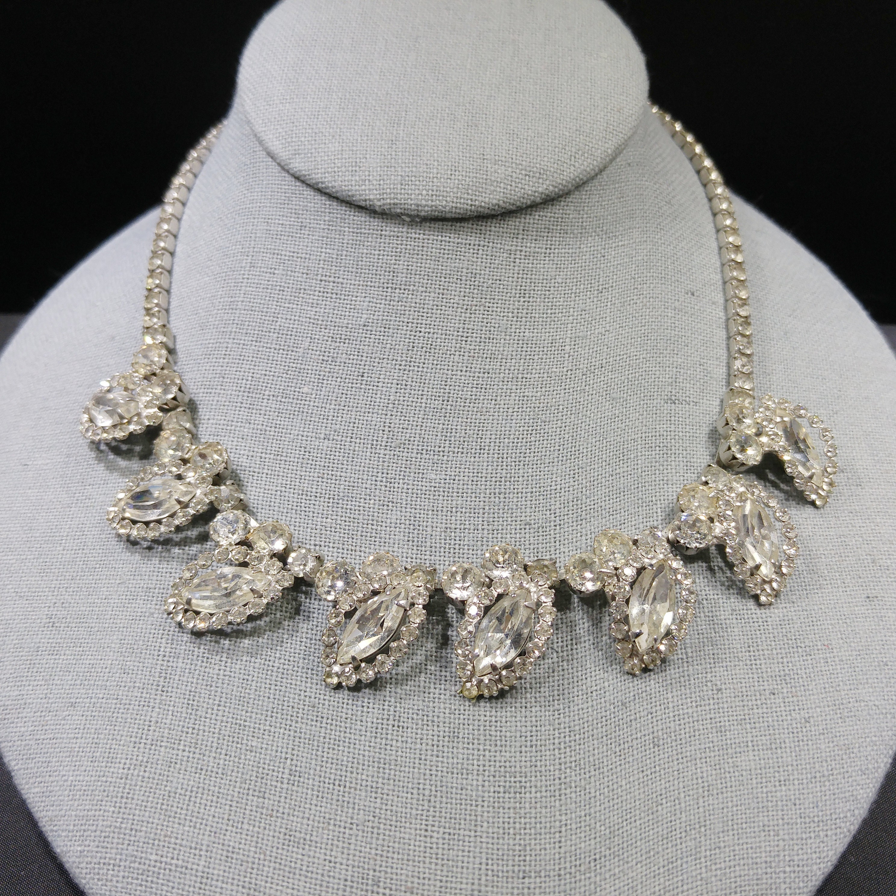 Vintage Rhinestone Swags Necklace - Garden Party Collection Vintage Jewelry