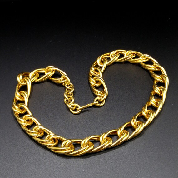 Monet Double Smooth Chain Necklace, Gold Plated, … - image 9