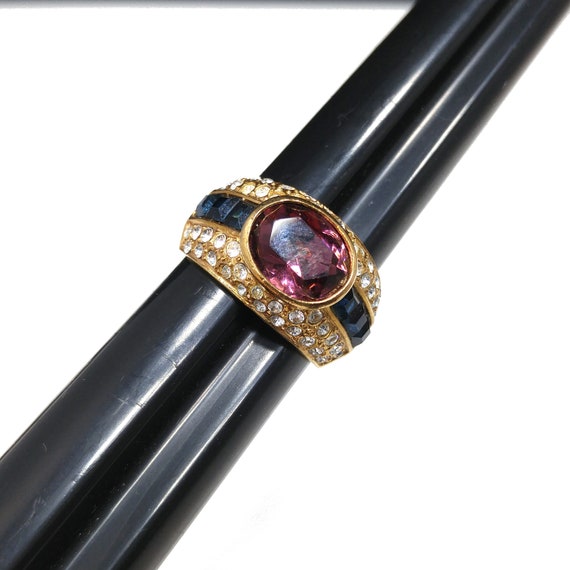 Nolan Miller Purple Gold Plated Ring, US Size 6 3… - image 6