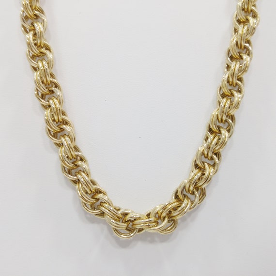 Trifari TM Rolo Rope Chain Necklace, Gold Plated, 199… Gem