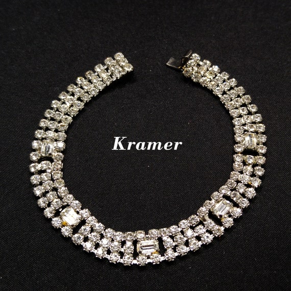 Kramer Clear Rhinestone Bracelet, Rhodium Plated,… - image 7