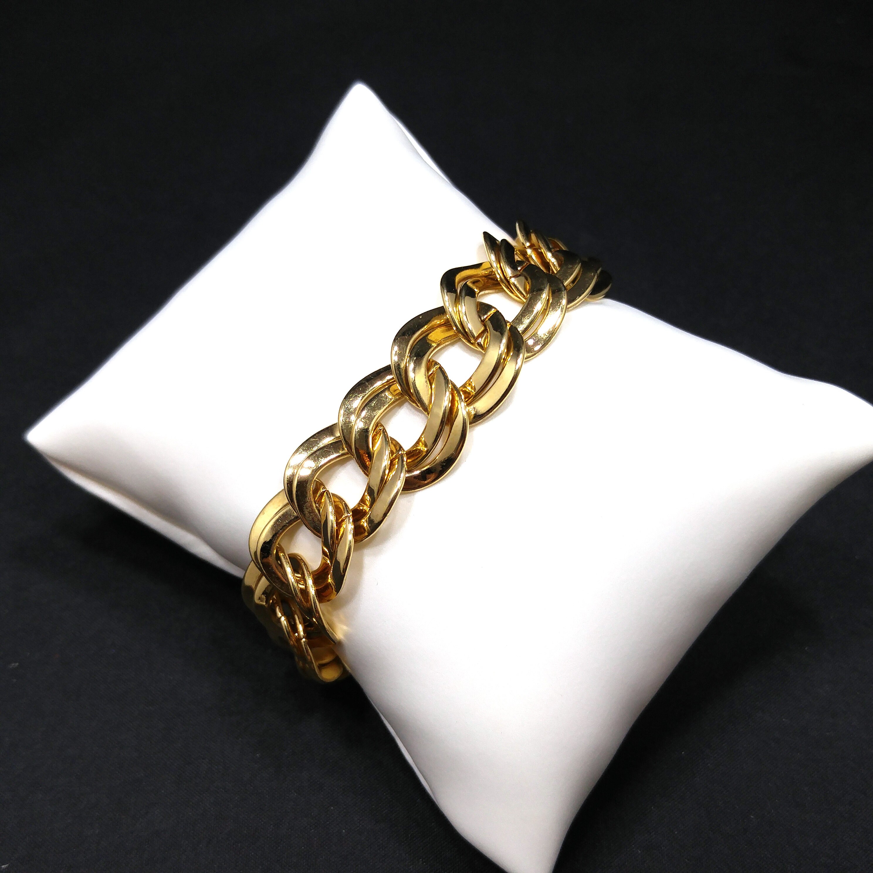 Monet Chunky Necklace Bracelet Brooch Earrings Set, Gold