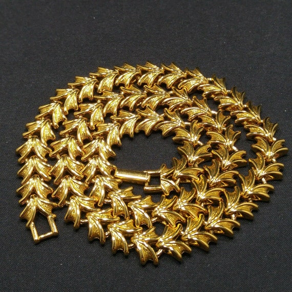 Vintage Napier Gold Plated Necklace, 18"  Interlo… - image 6