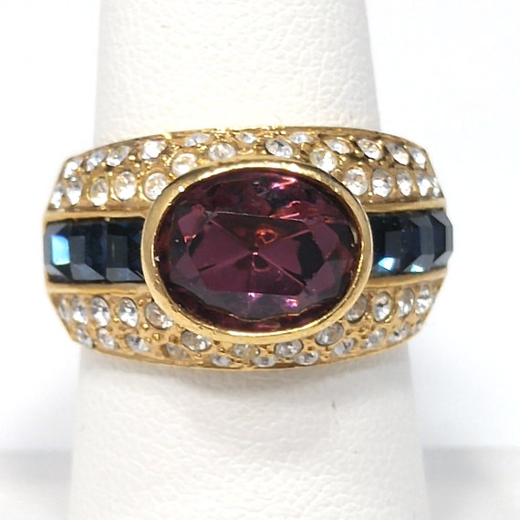 Nolan Miller Purple Gold Plated Ring, US Size 6 3… - image 2