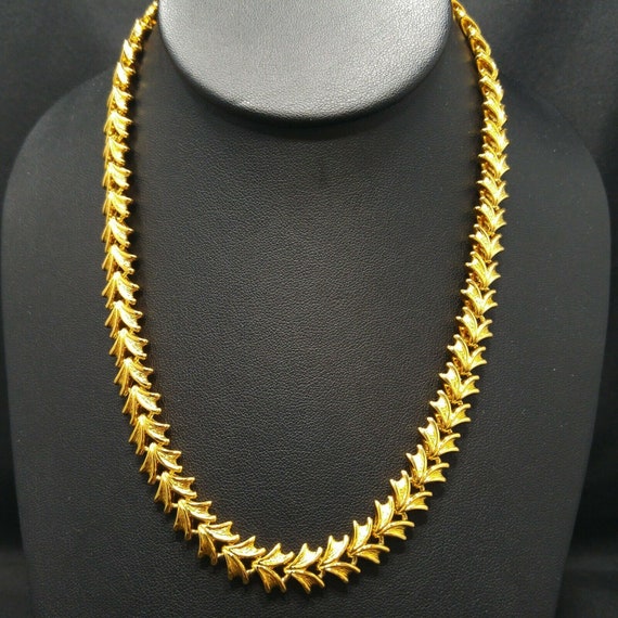 Vintage Napier Gold Plated Necklace, 18"  Interlo… - image 3