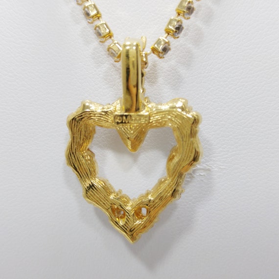 Monet Rhinestone Heart Necklace, Rhinestone Chain… - image 4