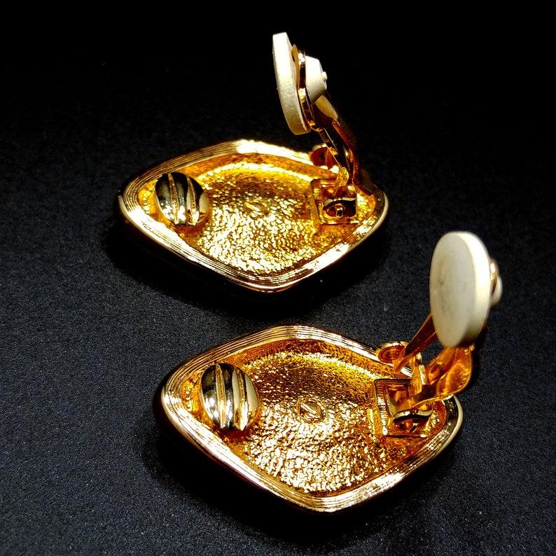 Swarovski Clear Crystal Rhinestone Earrings, Gold Plated, 1990s Vintage Jewelry image 9