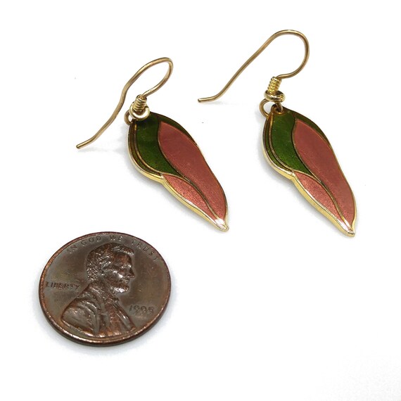 Laurel Burch "Barbee's Blossom" Earrings, Green &… - image 3