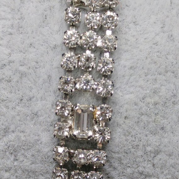 Kramer Clear Rhinestone Bracelet, Rhodium Plated,… - image 2