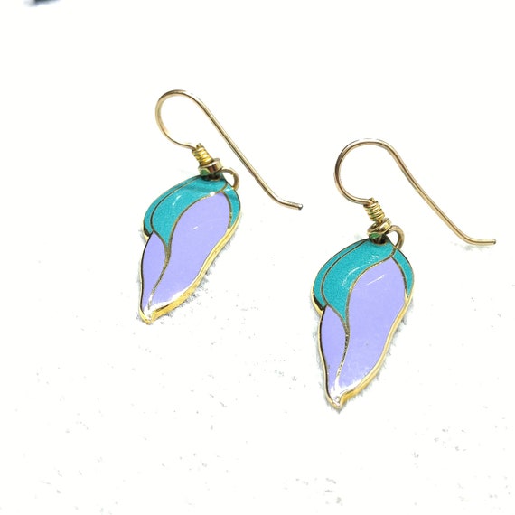 Laurel Burch "Barbee's Blossom" Earrings, Green &… - image 9