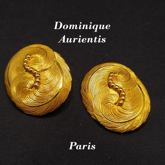 Dominique Aurientis Paris Large Clip Earrings, Gold Plated 