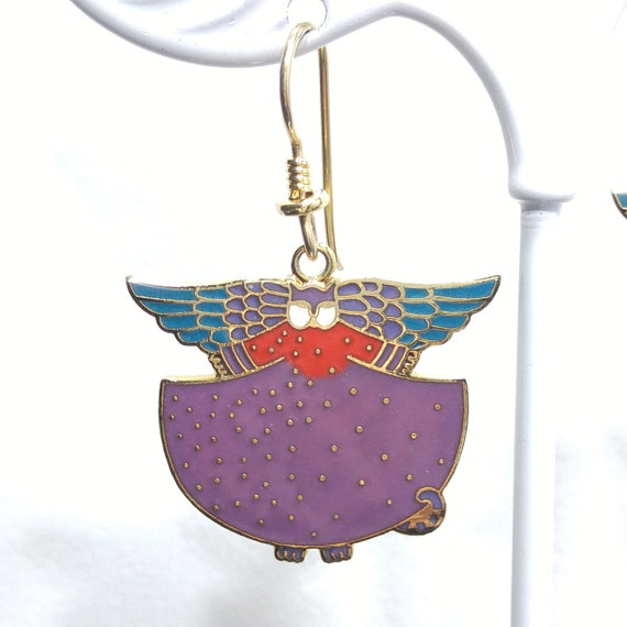 Laurel Burch "Angelicat" Earrings, Gold Plated Cl… - image 4