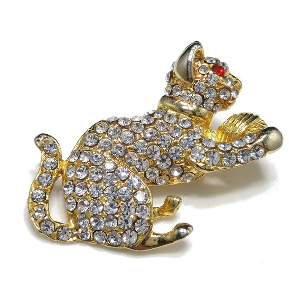 Swarovski cat brooch deals