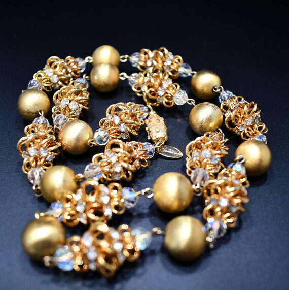 Vendome Gold Clear Rhinestone & Crystal Necklace,… - image 7