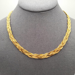 Vintage Lady Remington (LR) Four Strands Braided Chain 18 Inch Necklace