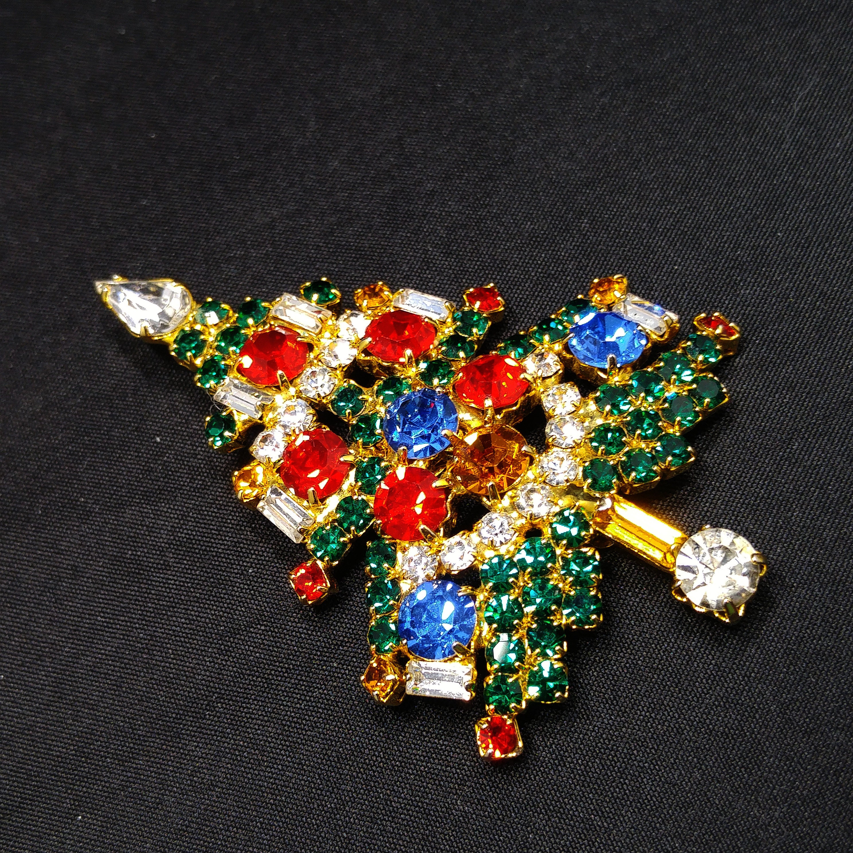 OTC Rhinestone Christmas Tree, 22K Gold Plated, 1960s