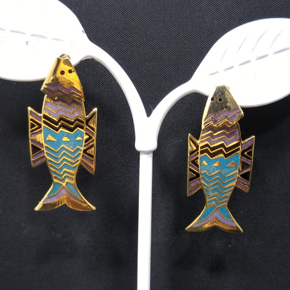 Laurel Burch "Fish Spirit" Post Dangle Earrings, … - image 4