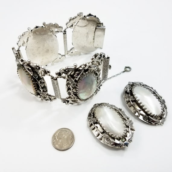 Whiting & Davis Bracelet Earrings Set, Mother of … - image 6