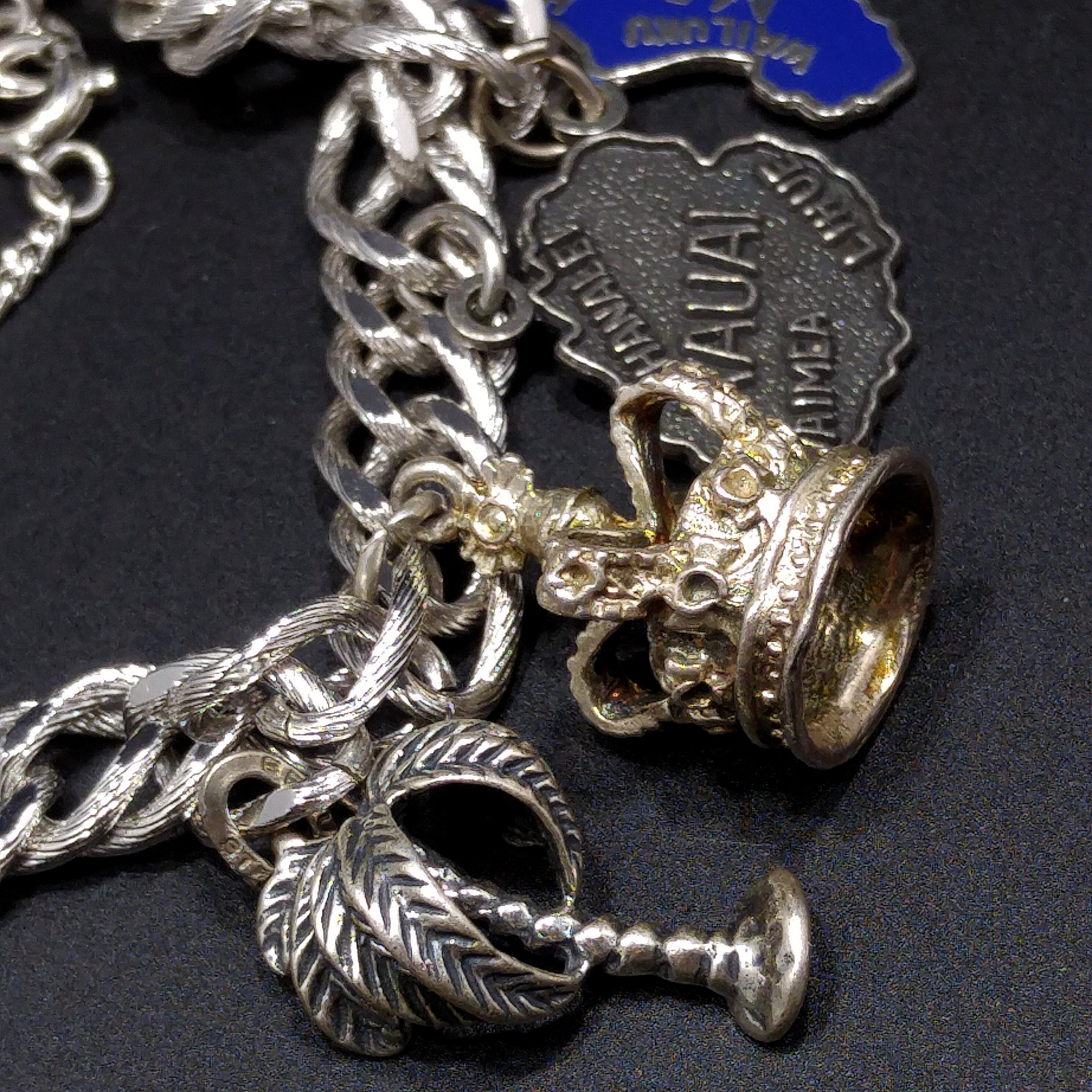 Silver Tone Charm Bracelet Sterling Silver Travel Etsy UK