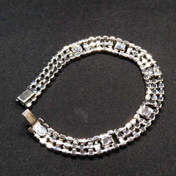 Kramer Clear Rhinestone Bracelet, Rhodium Plated,… - image 8