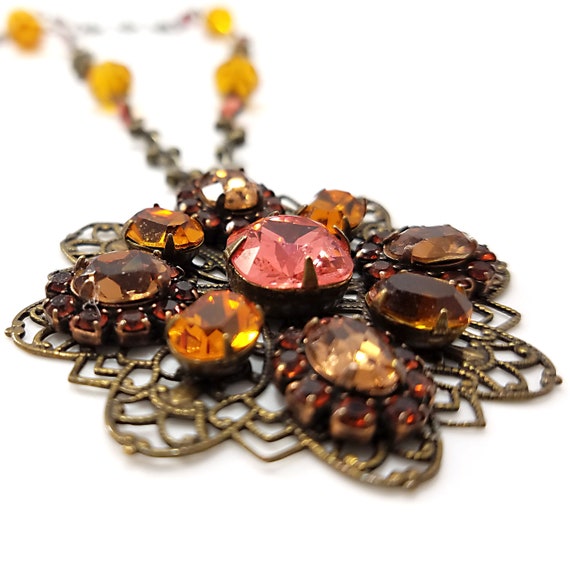 Liz Palacios Crystal Rhinestone Pendant Necklace,… - image 5