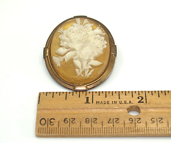 Floral Cameo Style Dress Scarf Clip, Lucite Flowe… - image 7