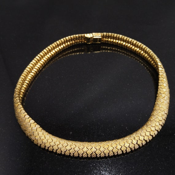 Ciner Gold Plated Snake Zig Zag Choker Necklace, … - image 7