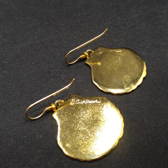Laurel Burch Seashell Dangle Earrings, Gold Plate… - image 10