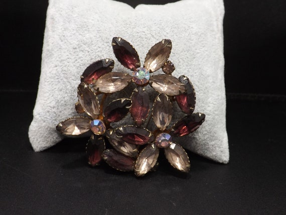 Floral Purple Lilac Floral Brooch, Riveted Constr… - image 3