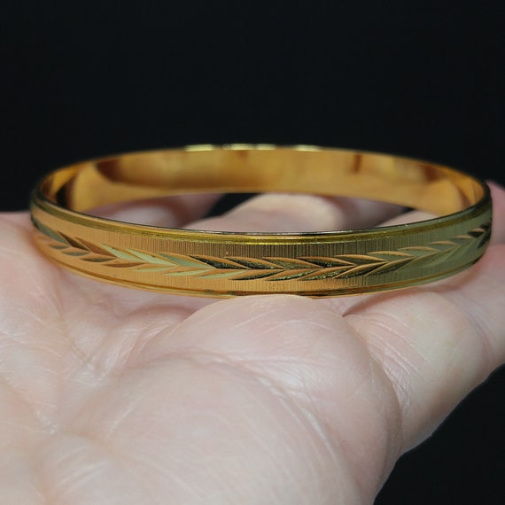 Monet Gold Plated Bangle Bracelet, 1990s Vintage … - image 10