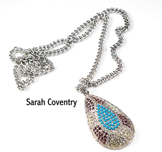 Sarah Coventry Shangri La Pendant Necklace,  Faux… - image 2