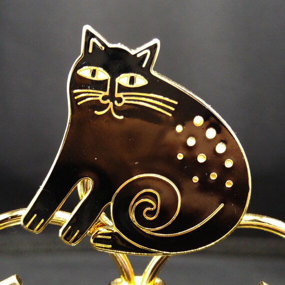 Laurel Burch Black "Keshire Cat" Brooch, Cloisonn… - image 10