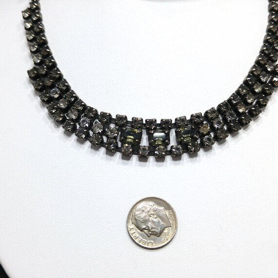 Kramer Black Diamond Rhinestone Choker Necklace, … - image 4