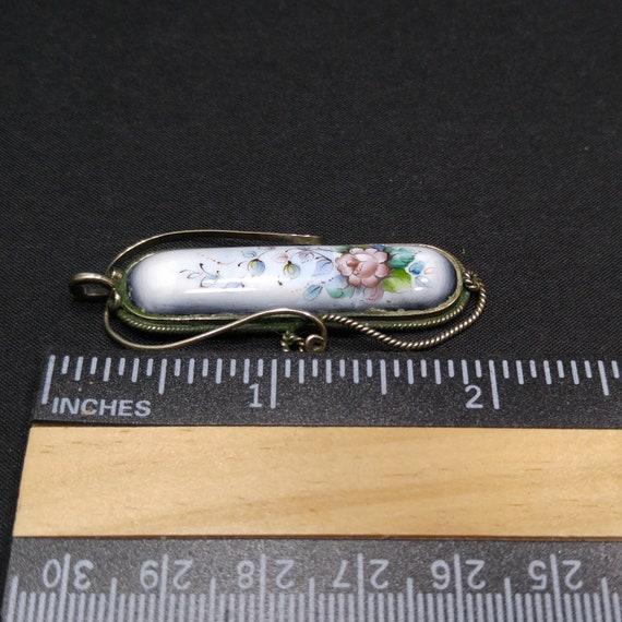 Russian Finift Filigree Hand Painted Floral Victo… - image 9
