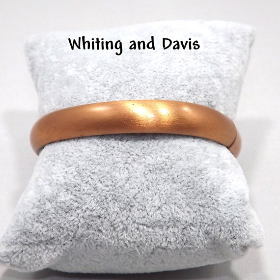 Whiting & Davis Copper Hinged Bracelet, 1960s Vin… - image 1
