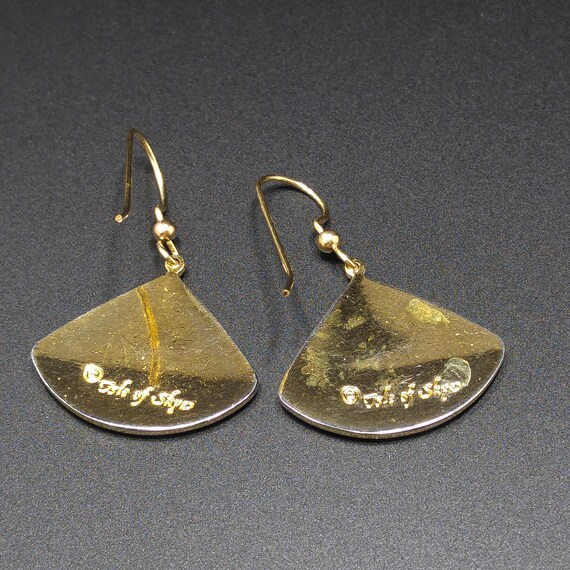 Isle of Skye Cloisonné Enamel Red Drop Earrings, Gold Plated