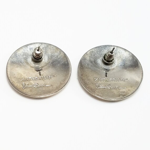 Vintage Laurel Burch "Antherium" Earrings, Rhodiu… - image 6