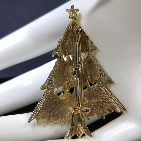 Eisenberg Ice Christmas Tree Brooch, Multicolored