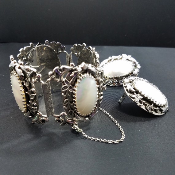 Whiting & Davis Bracelet Earrings Set, Mother of … - image 9