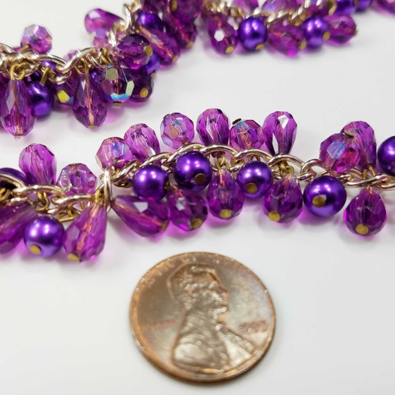 Western Germany Purple Gold Beaded Necklace, 1960… - image 10