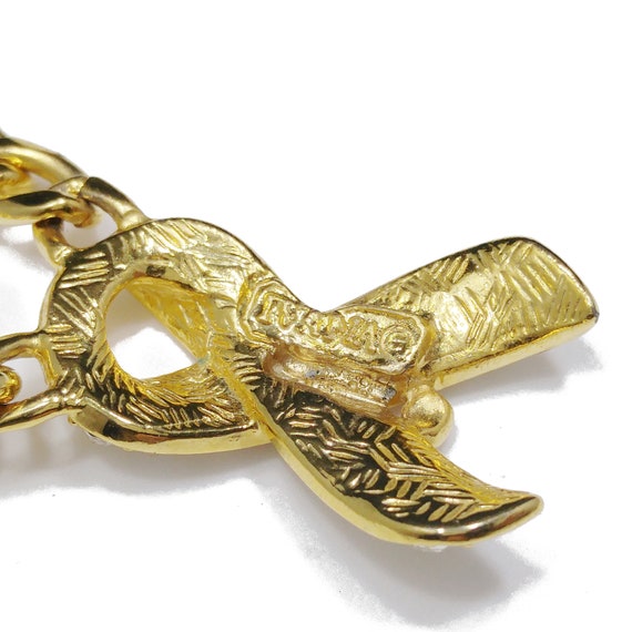 Ivana Trump Rhinestone Ribbon Necklace, Gold Plat… - image 10