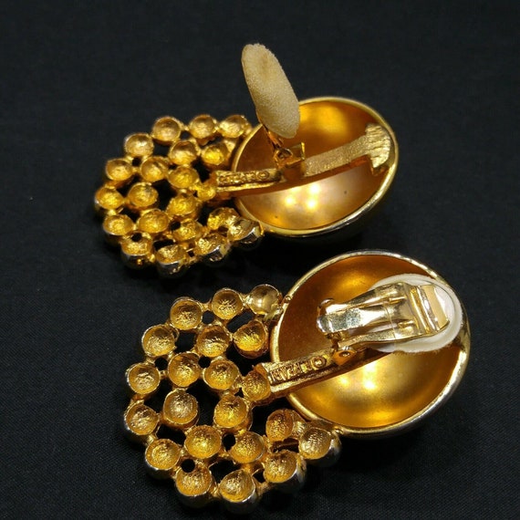 Vintage Edwin Pearl Runway Earrings, Gold Plate, … - image 8